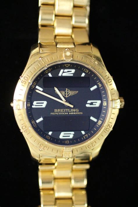 breitling aerospace bracelet gold plated or solid gold|breitling aerospace original.